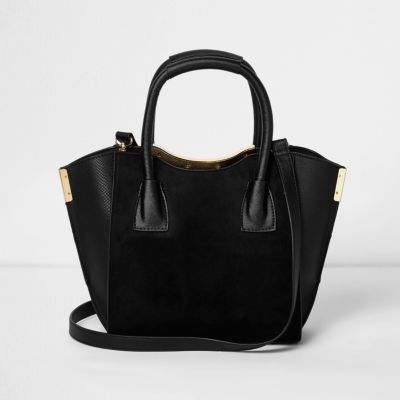 Black mini winged tote bag